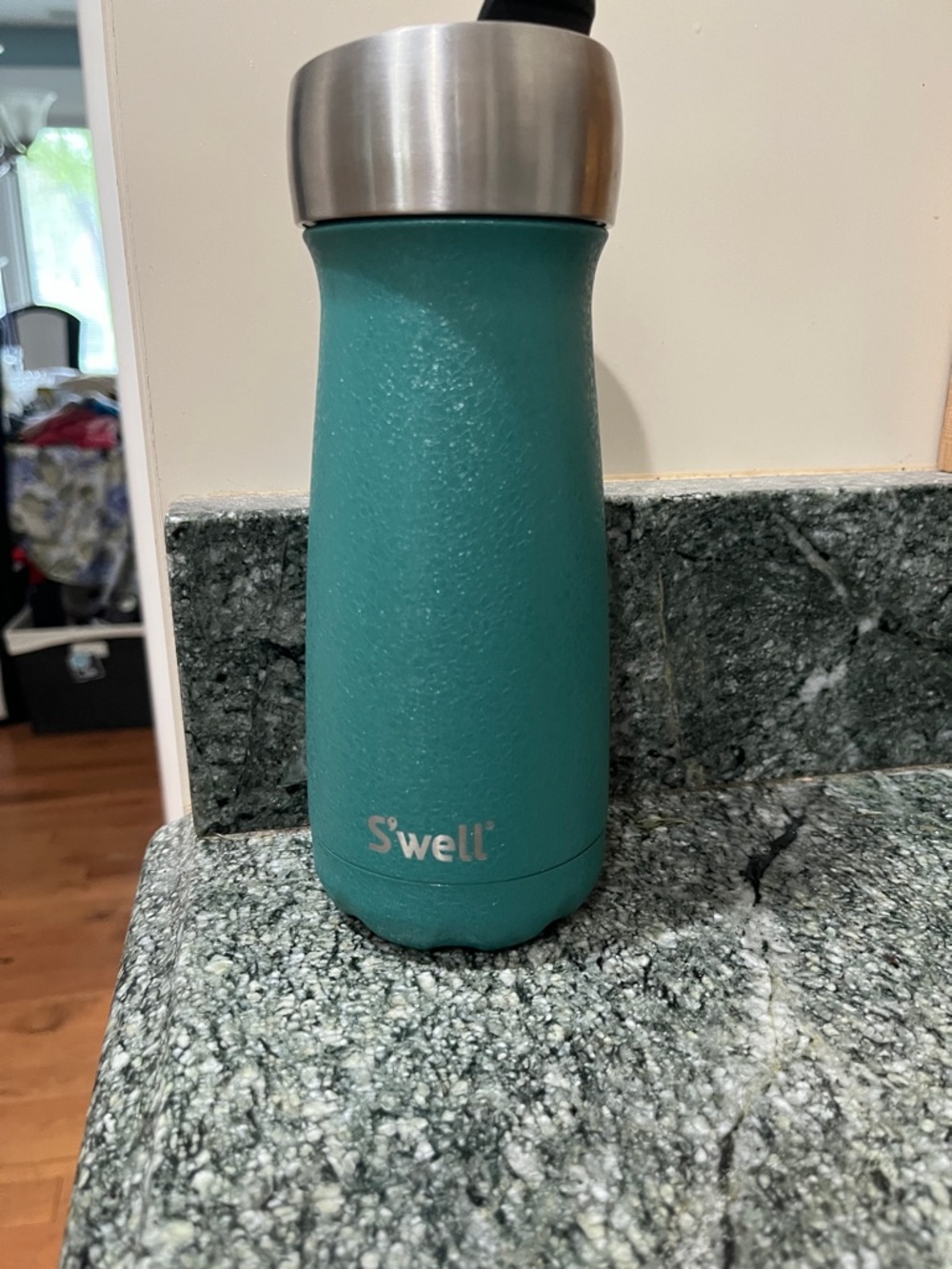 S'well Commuter Teal Textured Insulated Bottle with Stainless Cap
